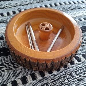 VINTAGE Wooden Nut Bowl